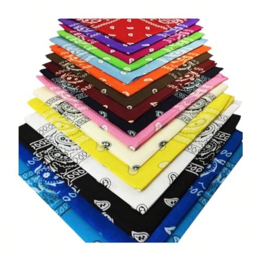 20 X Paisley Bandana Cotton Head Wrap Neck Scarf Assorted Colours Assorted 20 Pack - như hình ảnh - Xem 1