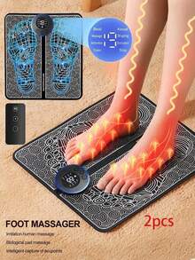 Foldable Foot Massager, Electric Foot Massage Mat, Muscle Stimulation Massager