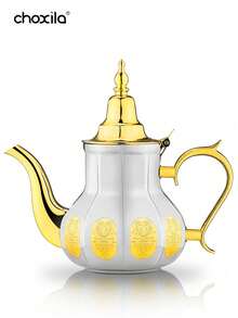 choxila 1pc Stainless Steel Moroccan Teapot, Mint Teapot, Large Capacity Arabic Coffee Pot, Turkish Coffee Kettle, For Home Or Travel - Pot - View 12