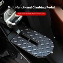 1pc Foldable Car Door Step With Roof Rack, Universal All Season Car Door Step With Matte Finish, Equipped With Safety Hammer, Suitable For All Vehicles Roof Step, Foldable Car Roof Step - Durable Aluminum Alloy Structure, Portable Design