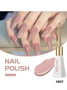 XEIJAYI 1瓶半透明持久粉色凝胶指甲油，UV/LED可卸甲凝胶指甲油，适用于美甲DIY沙龙居家美甲，节日礼物，女士美甲美睫DIY沙龙礼品 - 粉色 - 查看 3