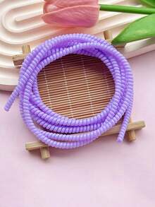 4.6英尺编织充电器保护套 - 防断裂弹簧套管，适用于USB数据线、耳机线，线缆整理器，耐用手机充电器保护套，旅行、车载、办公桌、大学宿舍必备