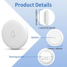 RSH Tuya Zigbee Water Sensor, Water Resistance, Smart Water Leakage Detector, 80dB Sound Alarm Leak Alarm, Smart Life Application Push Notification(Need To Connect To ZIGBEE Gateway), Wireless Detector Is Suitable For Kitchen, Bathroom, Laundry Room And Basement, Works With Tuya Smart Or Smart Life App(Only Supporting 2.4Ghz) - White - View 11