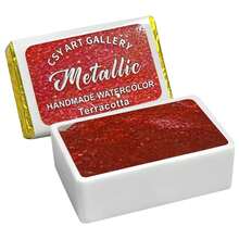 Metallic Handmade Watercolor Paint Full Pans Shimmer -Glitter Watercolors Choose Your Color (Terracotta),Terracotta(FullPan) - 陶土(全盤) - 查看 1