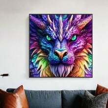 1件套5D无框圆形钻石画套装 - 全钻钻石画，DIY马赛克工艺套装，包含点钻笔、胶水、托盘和钻石珠。适合钻石画爱好者，精美家居墙面装饰礼品，减压良伴。