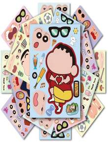 A Set Of 8PCS Crayon Shin-Chan Costume Stickers Are Paired With Educational Boy Diaries And Girl Diy Handicrafts To Relieve Stress And Fun. They Are Suitable For Decorating Mobile Phones, Laptops, Suitcases, Water Cups, Skateboards, Notebooks And Guitars. - Multicolor - View 9