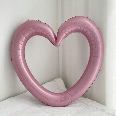 1个41英寸大号空心心形铝箔气球，适用于情人节、婚礼、生日派对装饰