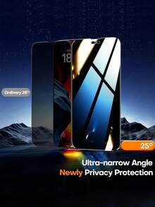 四片装隐私钢化玻璃屏幕保护膜，兼容 17/17 Air/17 Pro/17 Pro Max/16/16 Pro/16 Pro Max/15/14/13/12/11 Pro Max/XR/X/XS Max/7/8 Plus/SE 2025。防刮、防震、防水、防指纹。这款防刮保护膜透光率高，采用耐用玻璃材质，防水防尘。是手机配件爱好者和科技达人的理想之选。 - 黑色 - 查看 3