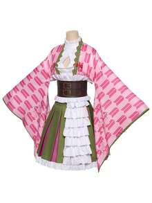 Halloween Costume, Ganlu Temple Cosplay Costume, Long Sleeve Set For Festival Party Cosplay Outfit - 粉色 - 查看 4