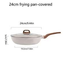 1 Juego de Batería de Cocina Antiadherente para Cocina de Inducción de Granito Blanco, Apto para Cocinas de Inducción, Incluye Sartenes, Ollas de Guiso y Ollas de Sopa con Tapa, Apto para Uso en la Cocina del Hogar - Multicolor - Ver 15