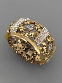 1枚时尚立方氧化锆戒指，女士款式，适合婚礼、订婚、派对、情人节等场合，也可作为礼物送给妈妈、母亲或作为母亲节礼物。 - 1# - 查看 19