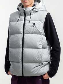 CAMEL CROWN Outdoor Down Jacket, Autumn/Winter Unisex, Detachable Sleeves, Waterproof, High Loft Insulation, Thick Outerwear - Space Gray - View 4