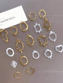 1件复古3D相框美甲宝石硅胶美甲模具美甲饰品模具美甲雕刻模板，适用于树脂美甲装饰配件DIY美甲用品