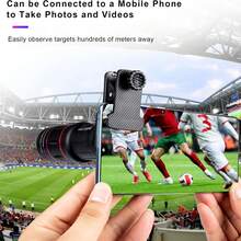 18倍长焦镜头,高清智能手机长焦镜头,手持使用,兼容iOS和安卓手机,适用于音乐会、演出、旅行、创意摄影,智能手机摄影配件,兼容和安卓手机,适合暑假、旅行、创意摄影、社交媒体内容、Vlog、度假旅行工作室、户外直播、旅行Vlog视频录制、网红内容、手机配件、手机相机镜头、摄影配件 - 黑色 - 查看 8