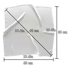 Lastclream Chiffon Square Neck Scarves For Women Handkerchief Retro Satin Ribbon Scarf For Hair Wrapping 23.6inch 26inch,23.6inchRibbon-White - 23.6吋絲帶-白色 - 查看 5