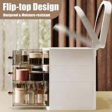 LARGE MAKEUP COSMETIC ORGANISER DRESSING TABLE MAKE UP HOLDER TIDY STORAGE BOX - White - View 7