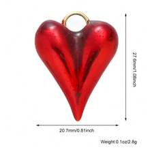 1pc Copper Creative New Fashion Personalized Heart Pendant, Valentine's Day Gift, DIY Bracelet Necklace Earring Backpack Versatile Accessory - Multicolor - View 28