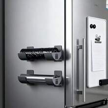 3/2/1对壁挂式厨房收纳架，免打孔塑料垃圾袋、锅盖和橱柜收纳架 - 水槽置物架、冰箱侧边收纳架，适用于垃圾袋、保鲜膜、雨伞、擀面杖收纳架 - 彩色 - 查看 7