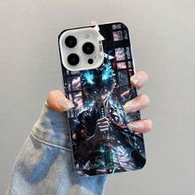 Arte de anime elegante y simple para iPhone 16/15/14/13/12/11 ProMax/Plus con funda protectora de silicona de material TPU de alta calidad, a prueba de golpes y de sensación duradera, disponible en múltiples colores, festival de cultura japonesa, tecnología negra. - Plateado - Ver 2