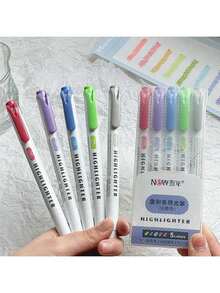15色荧光笔套装,软性水性双头马克笔,马克笔,钢笔,绘画,笔记本,日记本,学生文具,办公用品,返校季(款式随机) - 彩色 - 查看 20
