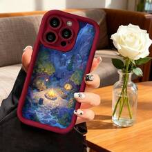 Cubierta de teléfono con diseño de acampada nocturna en bosque azul oscuro para uso diario y viajes - Burdeos - Ver 7