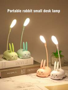 USB Rechargeable Eye-Caring Desk Lamp, Cute Cat LED Study Reading Light, Foldable, Dimmable Bedside Lamp For Bedroom, Student Dorm