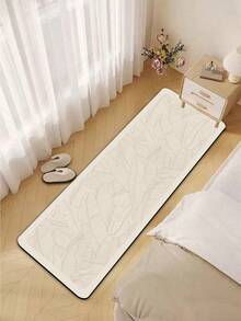 1pc Soft Rubber Kitchen Mat, 3.5mm Thick Kitchen Rug, Nordic Minimalist Style Water-Absorbing Kitchen Mat Large Carpet, Can Be Self-Cut To Fit Kitchen Size, Surface Fabric Material, Middle Sponge Layer, Bottom Rubber Layer, Suitable For Kitchen Rugs, Kitchen Decor, Wedding Decor, Home Decor, Bathroom Mat, Doormat, Laundry Room Mat, Hallway Carpet, Living Room Mat, Etc.