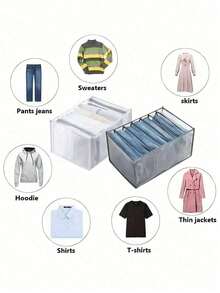 Foldable Storage Box For Underwear, Bra, Socks And Clothing Separation,Underwear Storage Boxes, Household Compartment Fabric Clothes Organizer, Drawers Dividers Organizer, Multifunctional Wardrobe Organizer For Panties Socks Bra Storage Decorations Decor Festival Decor Room Decor Home Decor Decor Bedroom Decor Dress Pants Shoes Jeans Boots Skirt - 彩色 - 查看 6