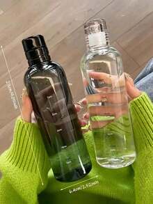 1 件装女士便携式塑料水瓶，容量大，外观漂亮，摇摇杯，时间，玻璃果汁瓶，水瓶 - 彩色 - 查看 10