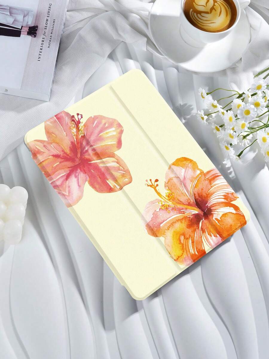 Kingsung Ốp bảo vệ máy tính bảng chống sốc họa tiết hoa, tương thích với iPad 9.7/10.2/10.5/10.9/12.9/Pro 11 (thế hệ thứ 10), Galaxy Tab S6 Lite 10.4 inch, Kindle Paperwhite thế hệ thứ 12 (2024), Kindle thế hệ thứ 11 (2022), mềm mại, chống sốc, chân đế thông minh/chức năng tự động bật/tắt màn hình, quà tặng mùa xuân màu pastel.