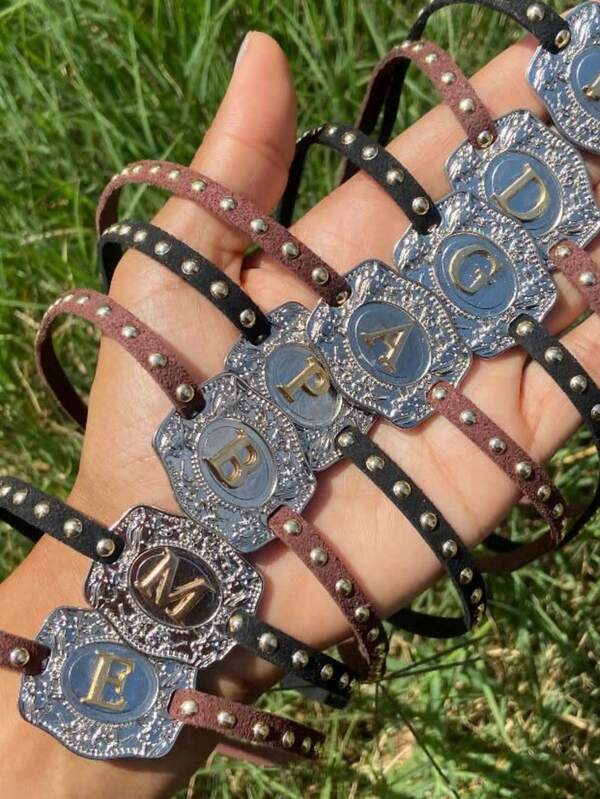 Choker gargantilha fivela country personalizada letra