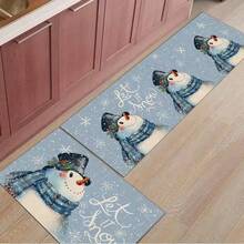 Snowman Shaped Long Rug, Floor Mat, Home Decor, Kitchen Rug, Kitchen Mat, Kitchen Carpet, Doormat, Small Rug, Bedroom Decor
