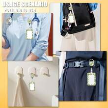 Green White Checkered Lanyards For ID Badges, Cute Cartoon Frog ID Badge Holder With Lanyard Retractable Badge Holder/Reel Lanyard, Teacher Student Office Gifts,Frog - 青蛙 - 查看 7