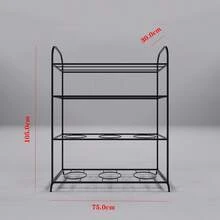 6-Ball & 6-Pair Shoe Combo Rack, Iron Shelf - Black - View 5