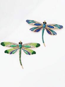 1 chiếc ghim cài áo hình chuồn chuồn pha lê xanh thời trang - Ghim cài áo hình côn trùng tráng men cổ điển, chất liệu hợp kim kẽm, không giặt được - Phụ kiện và quà tặng thời trang. Thích hợp cho... - Nhiều màu - Xem 5