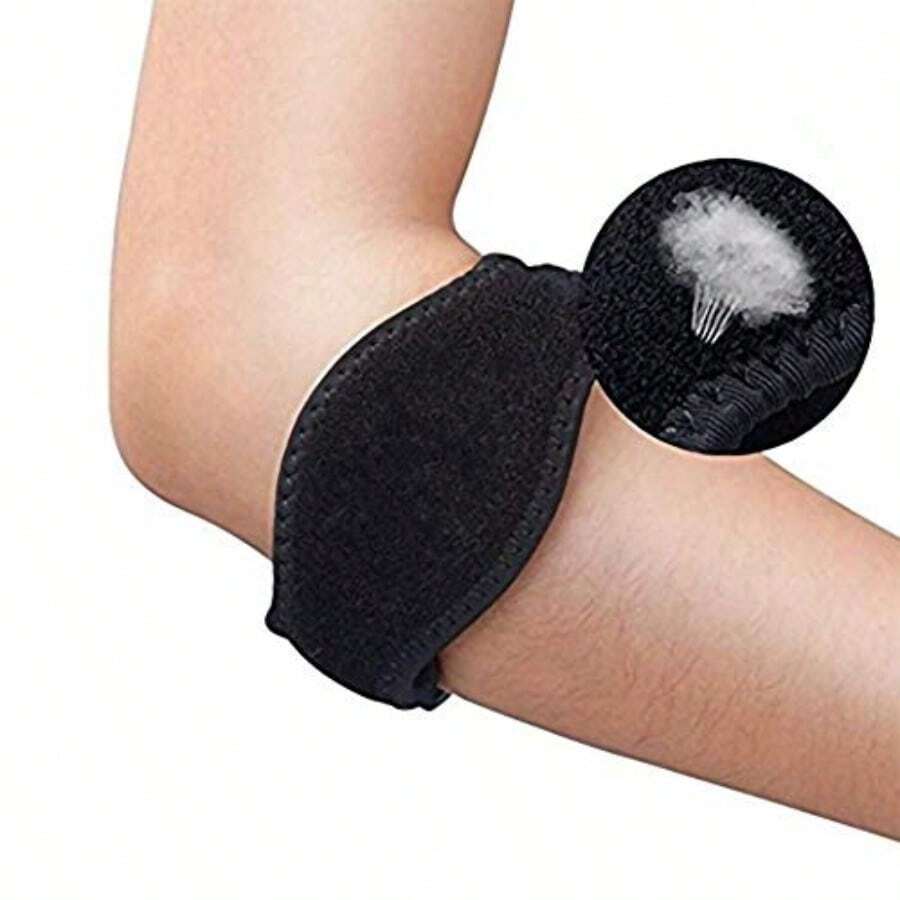 Adjustable Compression Elbow Sleeve With Hook & Loop Closure, Suitable For Daily Fitness Exercises - Multicolor - View 1