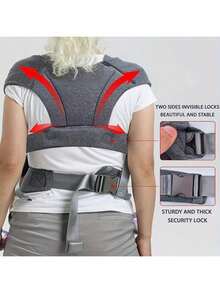 VRBABIES Toddler Carrier With Adjustable Shoulder Strap, Baby Carrier,Canguro Para Cargar Bebe,Baby Carrier Newborn To Toddler,Baby Carrying Jacket For Mom ﻿ - Màu xám đen - Xem 6