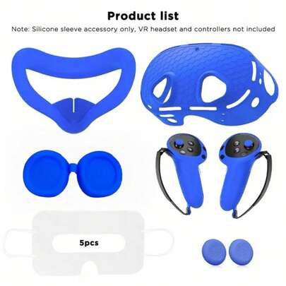 Meta Quest 3S VR Headset & Controller Grip Silicone Protective Cover, Oculus Quest 3S Silicone Face Mask & Lens Cover, Quest 3S All-Round Protection (Only Includes The Listed Silicone Cover Set, Does Not Include The Quest 3S VR Headset And Controllers)