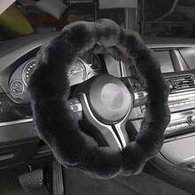 Soft Fluffy Bubble Steering Wheel Cover Warm Comfortable No Inner Ring Car Steering Wheel Protector Winter Driving Essential Accessories 1pcs - 黑色 - 查看 1