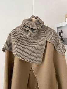 1 szt. Damski, jednokolorowy, dzianinowy, ciepły szalik, modny, uniwersalny i wygodny szal, ocieplacz na szyję na jesień i zimę, odpowiedni do noszenia na co dzień i na zewnątrz - A - Zobacz 7