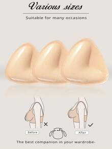2 件可重复使用双面自粘式胸垫，隐形露背胸垫，适合小胸围，增强乳沟，适合婚纱、泳衣、比基尼 - 彩色 - 查看 8