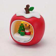 Night Light In The Shape Of A Fruit-Shaped House, Portable Ambient Light With A Christmas Motif - Red - View 2