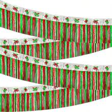 1pc 3m Red & Green Beaded Curtain Tassel Backdrop Decor, Large Party Background Cloth, For Christmas Party Supplies And Decorations - Multicolor - View 2