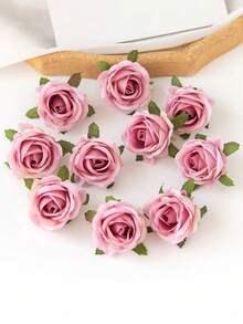 10/30/2500 piezas Cabezas de rosas artificiales para decoración de Día de San Valentín y Año Nuevo, caja de dulces DIY, ramo nupcial, seda para el Día de la Madre, decoración para el hogar, jardín al aire libre, boda, sala de estar, caja de dulces DIY, guirnalda, plantas falsas, productos para el hogar, ramo de flores, decoración de mesa, plantas falsas - Rojo arena - Ver 3