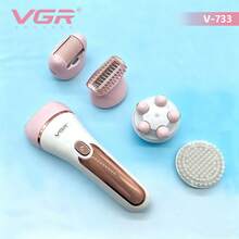 VGR IPX7 Waterproof 6in1 Grooming Kit Lady Shaver Epilator Rechargeable Foot Callus Remover V-733 - Pink - View 3