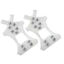 1 szt. raków stalowych, uniwersalne kolce do butów/butów zewnętrznych, antypoślizgowe, wielorozmiarowe, 10 szt. stalowych kolców antypoślizgowych do wędrówek pieszych, jazdy na łyżwach, chodzenia po śniegu, przyczepności 360° na śniegu, lodzie i różnych rodzajach terenu, elastyczny pasek ułatwiający zakładanie/zdejmowanie, unisex