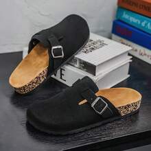 2025 男女通用黑色 Birkenstocks Soft Wood 休闲拖鞋，加大码 - 黑色 - 查看 2