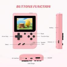 Consola de Juegos Retro Portátil, con 400 Juegos Integrados, Reproductor de Videojuegos Portátil con Pantalla IPS de 3.0 Pulgadas y Batería Recargable (Azul) - Rosa - Ver 3