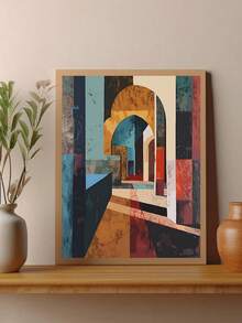 1pc A Window Of Hope, Islamic Art And The Majestic Olive Tree Wall Art, Modern Old City, Islamic Geometric Art Poster, Arabic Poster, Muslim Art, Festival Gift, Bedroom Decor, Living Room Decor, Kitchen Decor, Dormitory Decor, Ideal Gift For Friends, Wall Arts, Wall Decor, Home Decor, Room Decor, Canvas Wall Art, Posters, Wall Art With Frame, Optional Frame - Multicolor - View 3