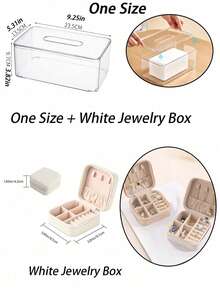 1pc Transparent Long Desktop Tissue Box, Suitable For Wet Wipes And Facial Tissues Storage, Bathroom, Bedroom, Living Room And Kitchen Tissue Dispenser; 1pc Diamond Shaped Cream Vase, Home Decor Flower Holder, For Artificial Flowers, Fresh Flowers, Dried Flowers Storage - Multicolor - View 11